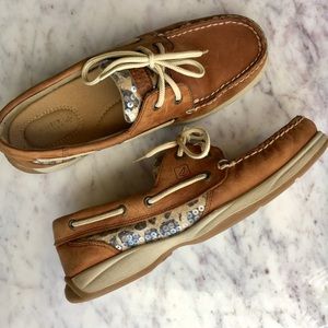 Sperry Topsider Sequin Leopard Boat Shoes 7.5